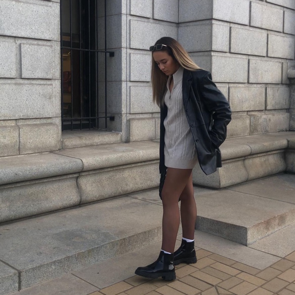 Vintage cable knit quarter zip sweater